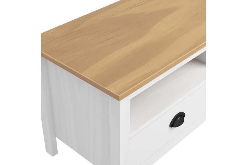 TV-benk Hill Range hvit 158x40x47 cm heltre furu - Møbler - Mediamøbel & tv møbel - TV-benk & mediabenk