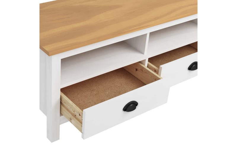 TV-benk Hill Range hvit 158x40x47 cm heltre furu - Møbler - Mediamøbel & tv møbel - TV-benk & mediabenk