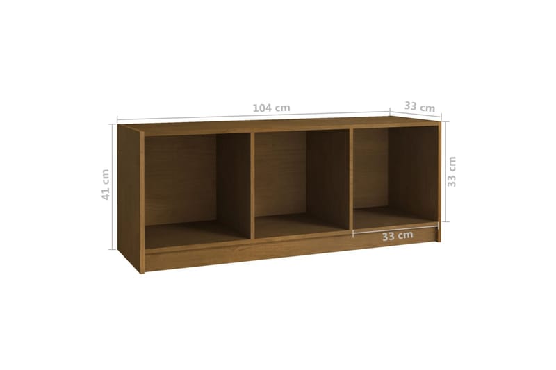 TV-benk honningbrun 104x33x41 cm heltre furu - Brun - TV-benk & mediabenk