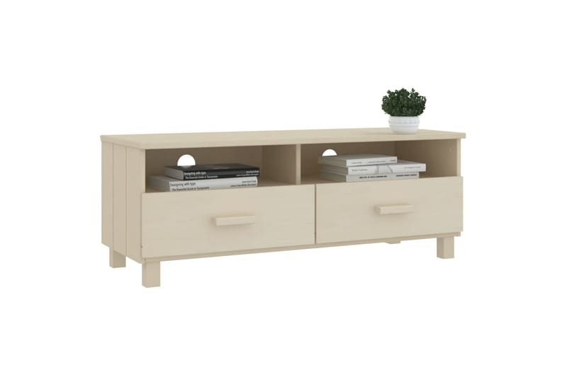 TV-benk honningbrun 106x40x40 cm heltre furu - Brun - Møbler - Mediamøbel & tv møbel - TV-benk & mediabenk