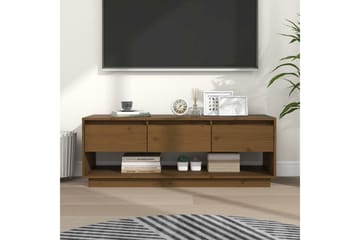 TV-benk honningbrun 110,5x34x40 cm heltre furu - Brun - Møbler - Mediamøbel & tv møbel - TV-benk & mediabenk