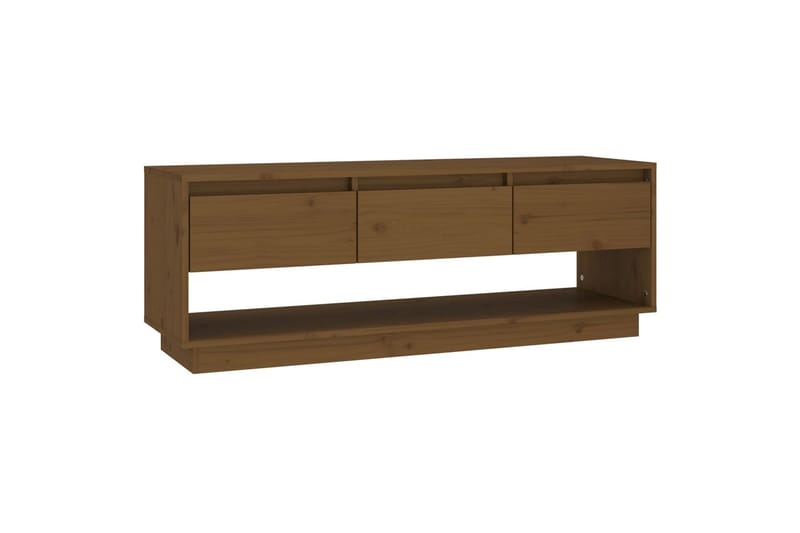 TV-benk honningbrun 110,5x34x40 cm heltre furu - Brun - Møbler - Mediamøbel & tv møbel - TV-benk & mediabenk