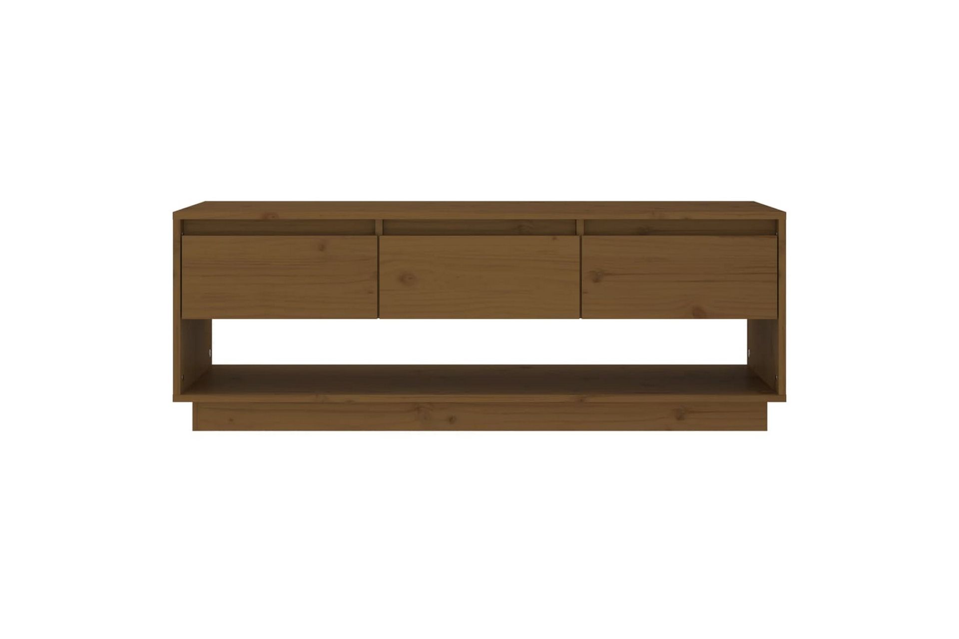 TV-benk honningbrun 110,5x34x40 cm heltre furu - Brun - Møbler - Mediamøbel & tv møbel - TV-benk & mediabenk