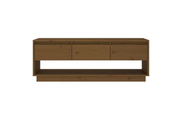 TV-benk honningbrun 110,5x34x40 cm heltre furu - Brun - Møbler - Mediamøbel & tv møbel - TV-benk & mediabenk