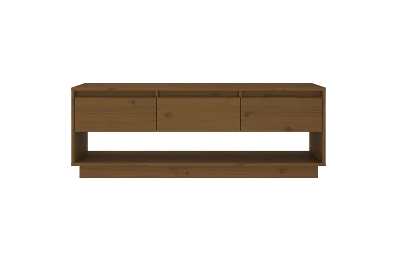 TV-benk honningbrun 110,5x34x40 cm heltre furu - Brun - Møbler - Mediamøbel & tv møbel - TV-benk & mediabenk