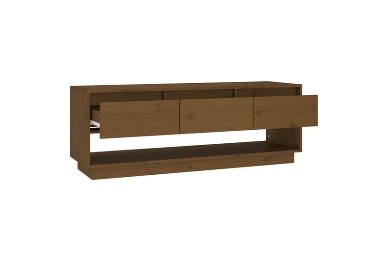 TV-benk honningbrun 110,5x34x40 cm heltre furu - Brun - Møbler - Mediamøbel & tv møbel - TV-benk & mediabenk
