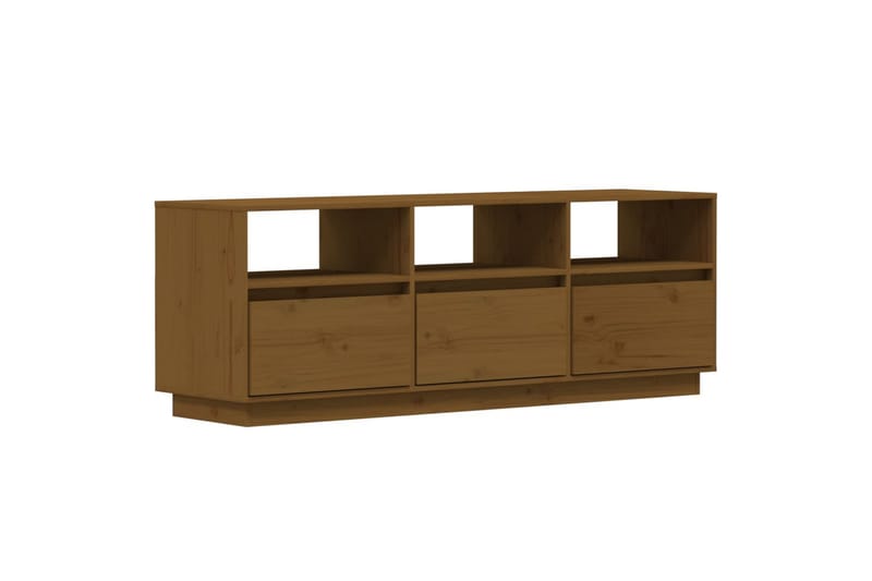 TV-benk honningbrun 140x37x50 cm heltre furu - Brun - Møbler - Mediamøbel & tv møbel - TV-benk & mediabenk