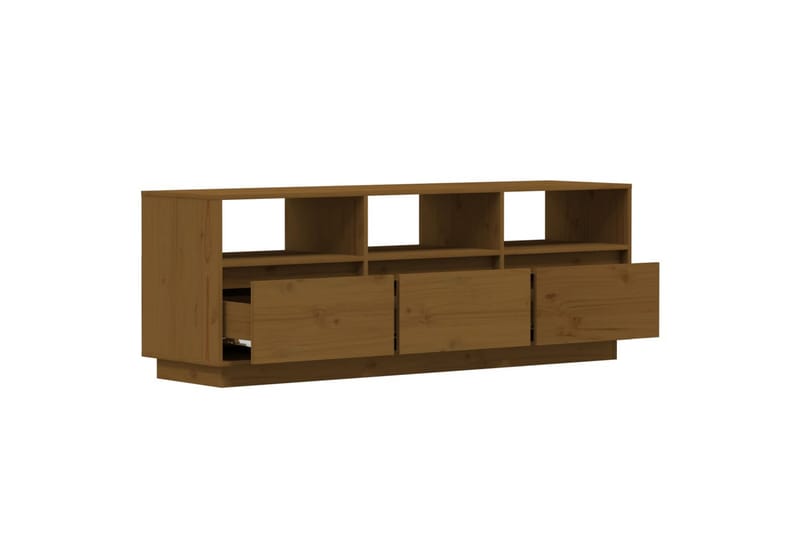 TV-benk honningbrun 140x37x50 cm heltre furu - Brun - Møbler - Mediamøbel & tv møbel - TV-benk & mediabenk