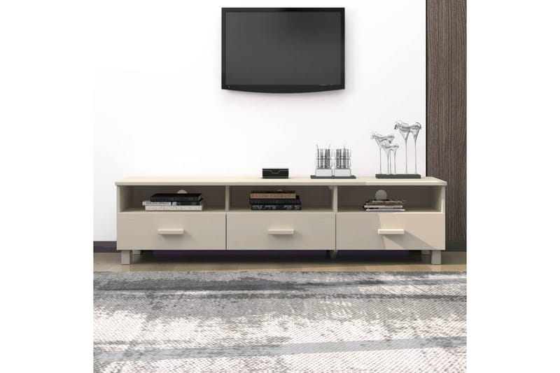 TV-benk honningbrun 158x40x40 cm heltre furu - Brun - Møbler - Mediamøbel & tv møbel - TV-benk & mediabenk