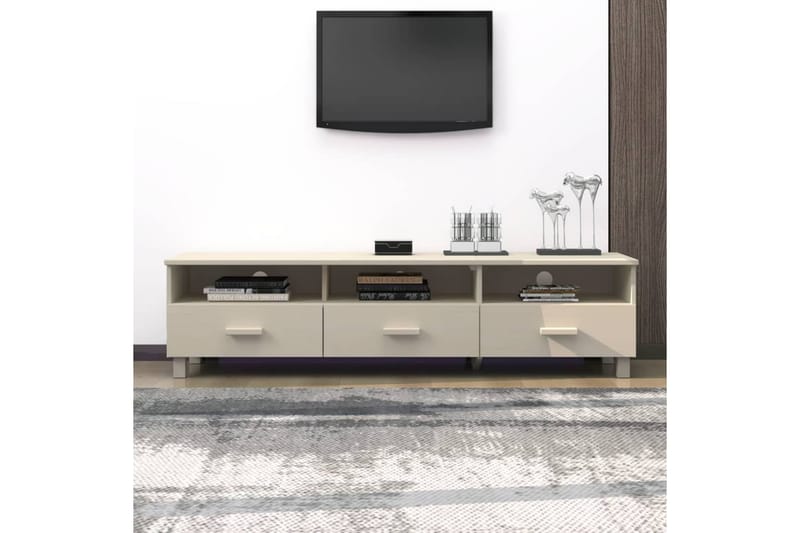 TV-benk honningbrun 158x40x40 cm heltre furu - Brun - TV-benk & mediabenk