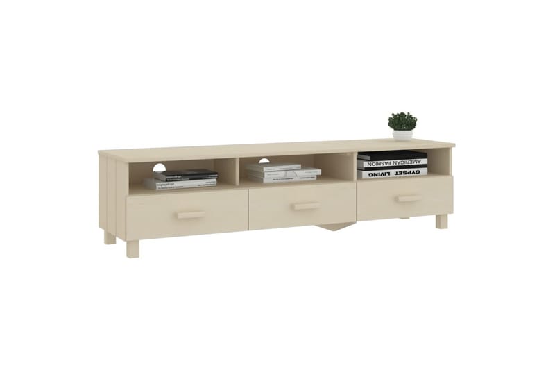 TV-benk honningbrun 158x40x40 cm heltre furu - Brun - TV-benk & mediabenk