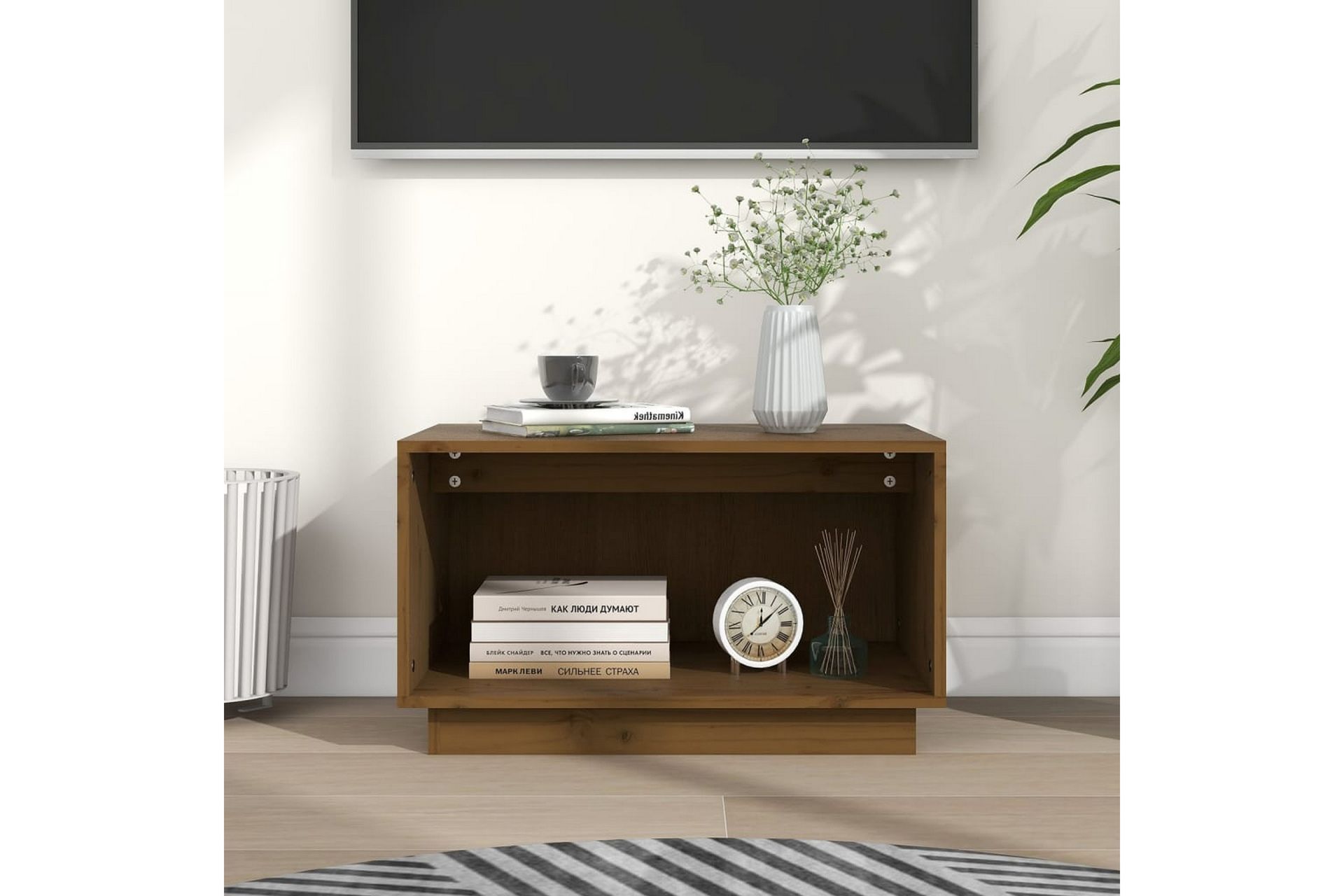 TV-benk honningbrun 60x35x35 cm heltre furu - Brun - Møbler - Mediamøbel & tv møbel - TV-benk & mediabenk