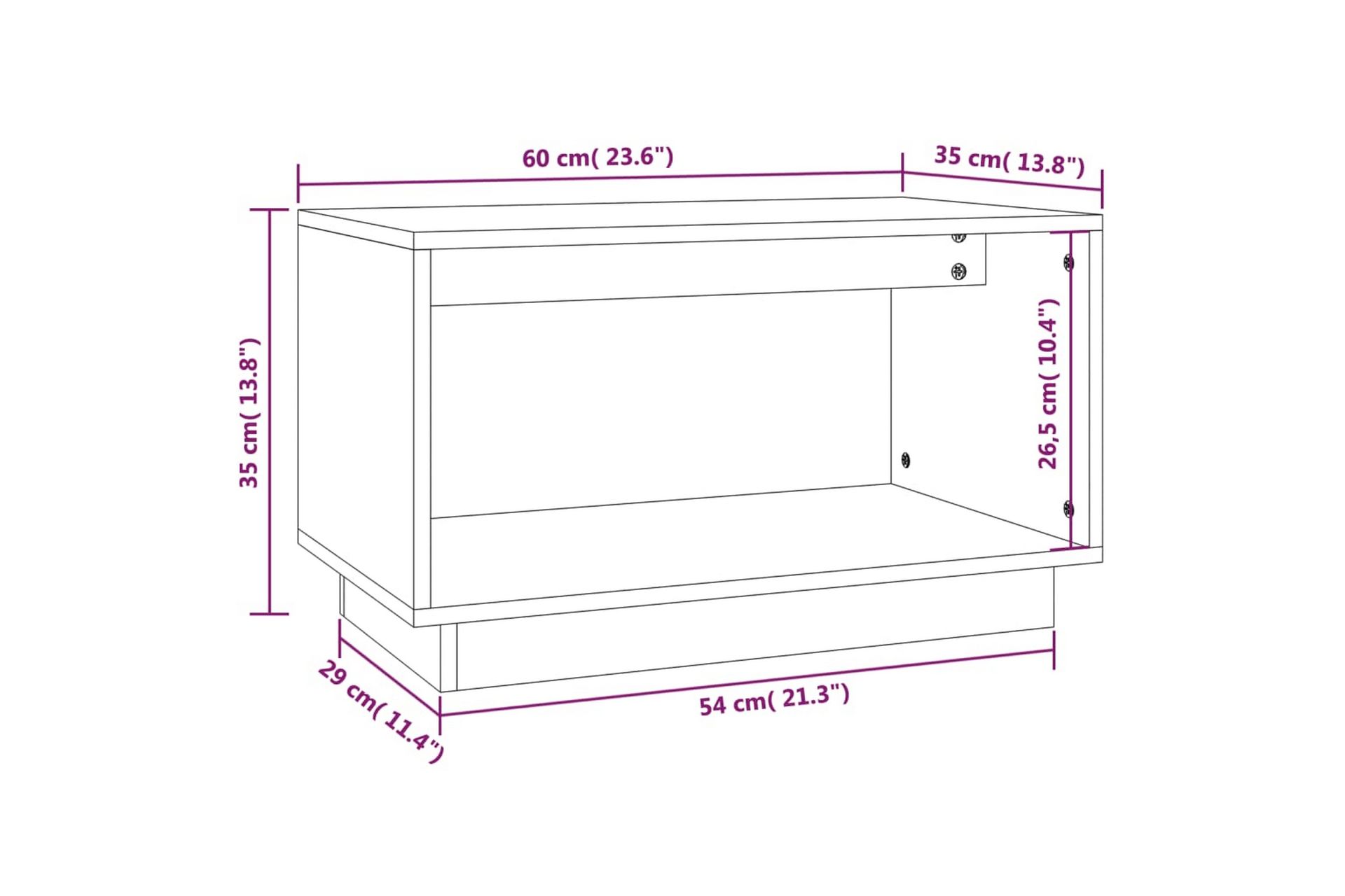 TV-benk honningbrun 60x35x35 cm heltre furu - Brun - Møbler - Mediamøbel & tv møbel - TV-benk & mediabenk