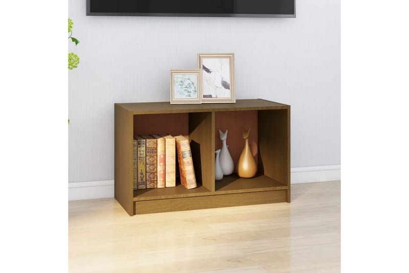 TV-benk honningbrun 70x33x42 cm heltre furu - Brun - TV-benk & mediabenk