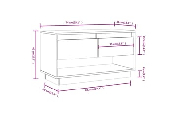 TV-benk honningbrun 74x34x40 cm heltre furu - Brun - Møbler - Mediamøbel & tv møbel - TV-benk & mediabenk