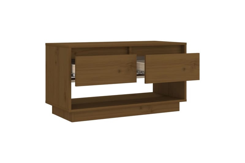 TV-benk honningbrun 74x34x40 cm heltre furu - Brun - Møbler - Mediamøbel & tv møbel - TV-benk & mediabenk