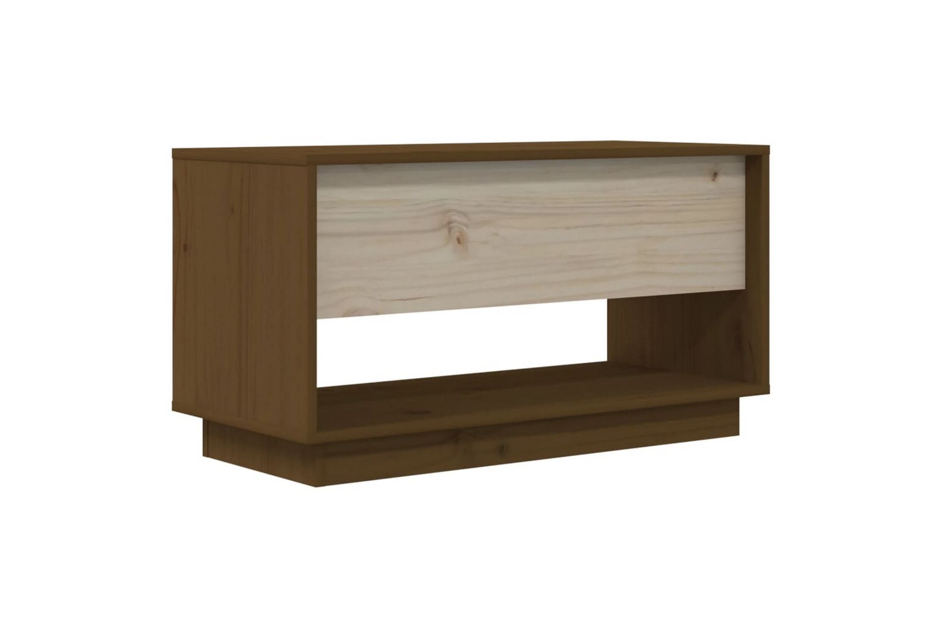 TV-benk honningbrun 74x34x40 cm heltre furu - Brun - Møbler - Mediamøbel & tv møbel - TV-benk & mediabenk