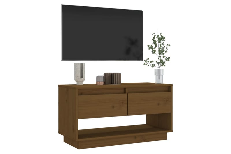 TV-benk honningbrun 74x34x40 cm heltre furu - Brun - Møbler - Mediamøbel & tv møbel - TV-benk & mediabenk