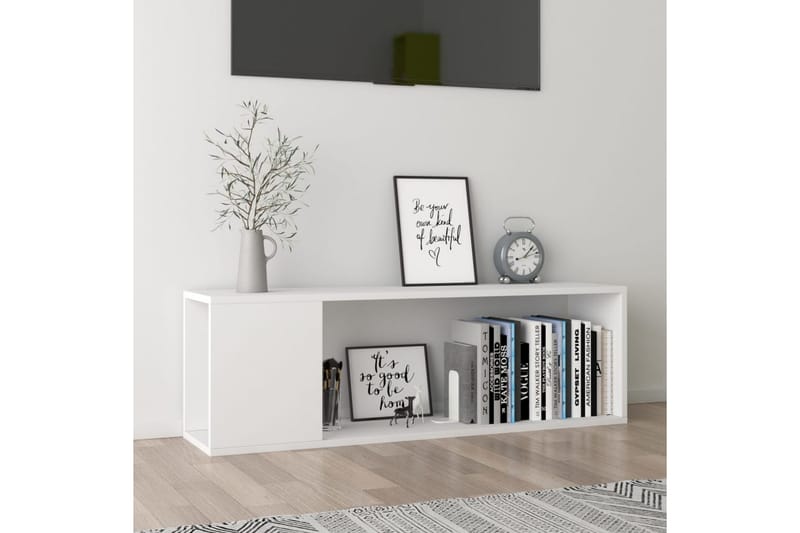 TV-benk hvit 100x24x32 cm sponplate - Hvit - Møbler - Mediamøbel & tv møbel - TV-benk & mediabenk