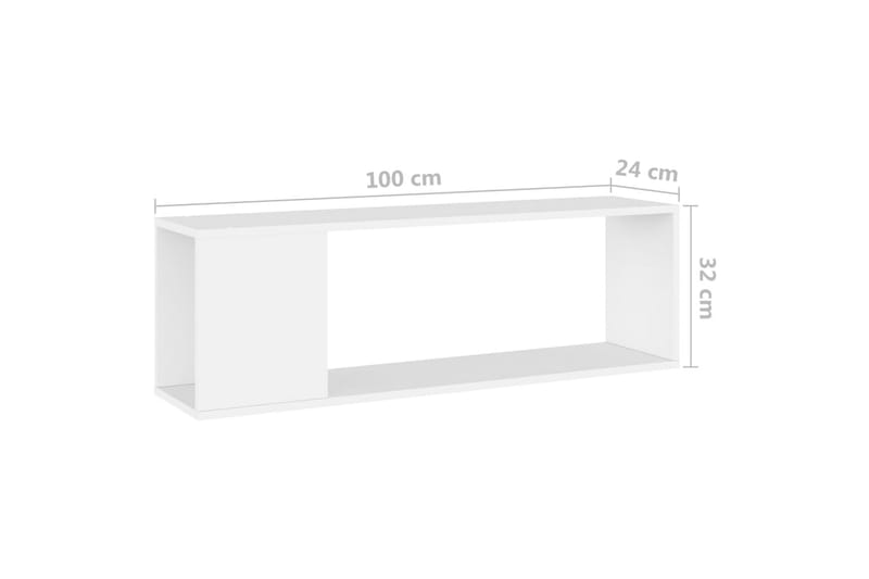 TV-benk hvit 100x24x32 cm sponplate - Hvit - TV-benk & mediabenk