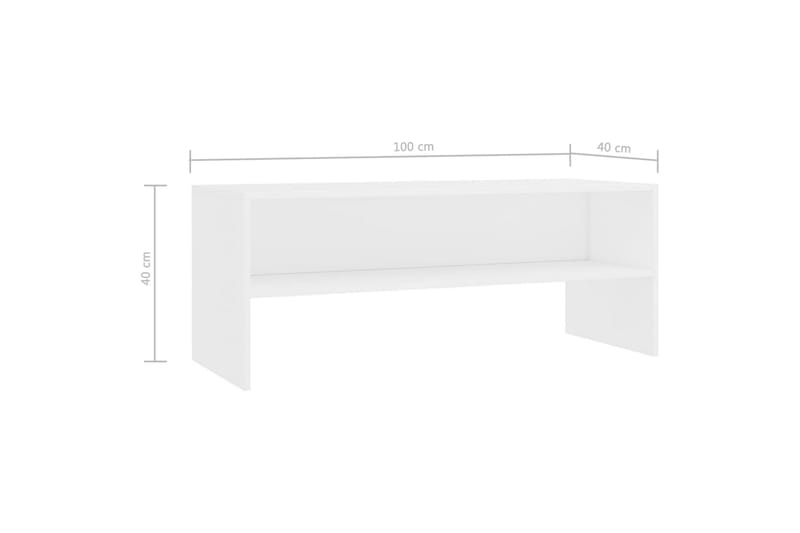 TV-benk hvit 100x40x40 cm sponplate - Hvit - Møbler - Mediamøbel & tv møbel - TV-benk & mediabenk