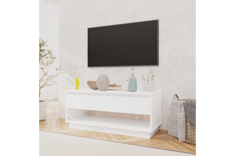 TV-benk hvit 102x41x44 cm sponplate - Hvit - TV-benk & mediabenk