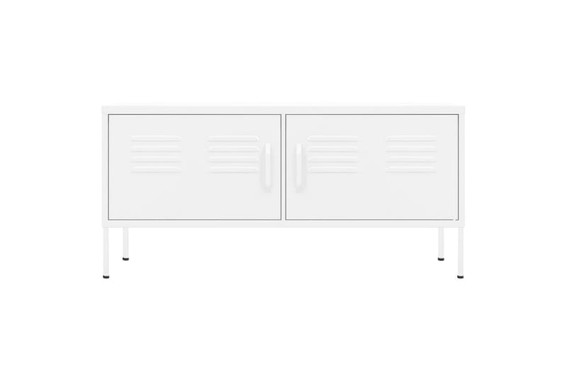 TV-benk hvit 105x35x50 cm stål - Hvit - Møbler - Mediamøbel & tv møbel - TV-benk & mediabenk