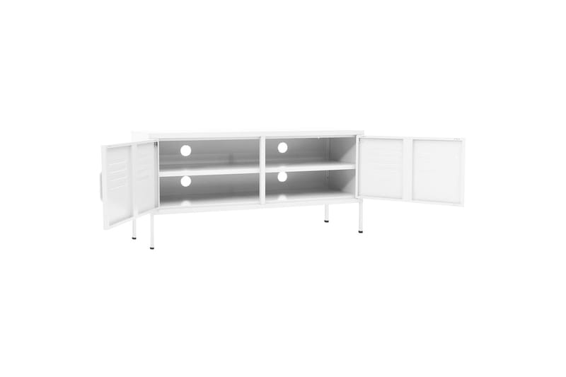 TV-benk hvit 105x35x50 cm stål - Hvit - Møbler - Mediamøbel & tv møbel - TV-benk & mediabenk