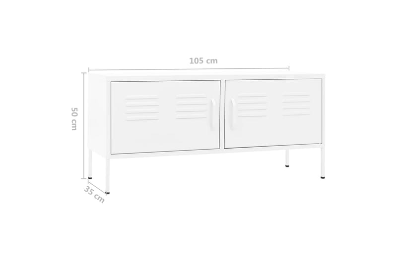 TV-benk hvit 105x35x50 cm stål - Hvit - TV-benk & mediabenk