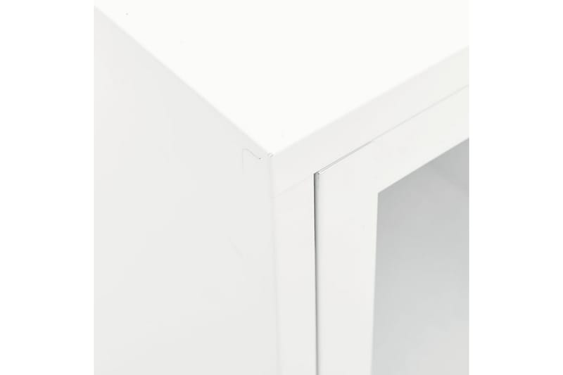 TV-benk hvit 105x35x52 cm stål og glass - Hvit - Møbler - Mediamøbel & tv møbel - TV-benk & mediabenk