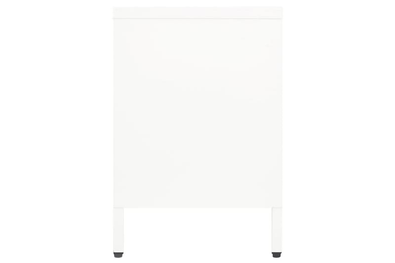 TV-benk hvit 105x35x52 cm stål og glass - Hvit - Møbler - Mediamøbel & tv møbel - TV-benk & mediabenk