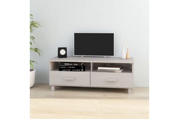 TV-benk hvit 106x40x40 cm heltre furu - Hvit - Møbler - Mediamøbel & tv møbel - TV-benk & mediabenk