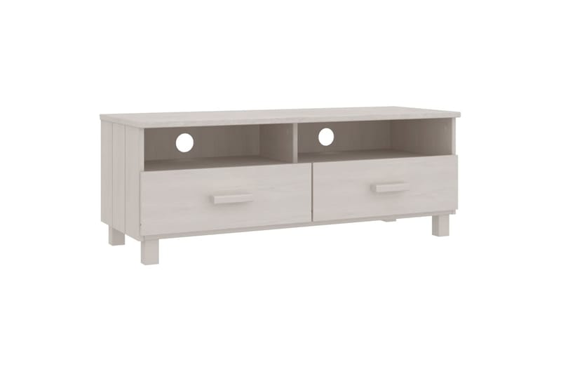 TV-benk hvit 106x40x40 cm heltre furu - Hvit - Møbler - Mediamøbel & tv møbel - TV-benk & mediabenk