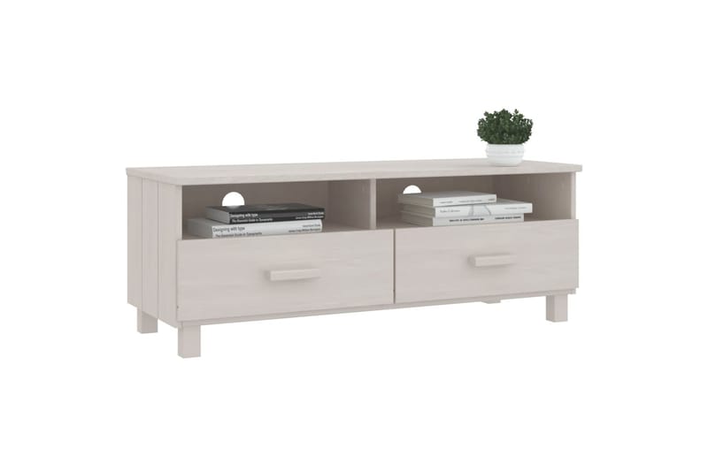 TV-benk hvit 106x40x40 cm heltre furu - Hvit - Møbler - Mediamøbel & tv møbel - TV-benk & mediabenk
