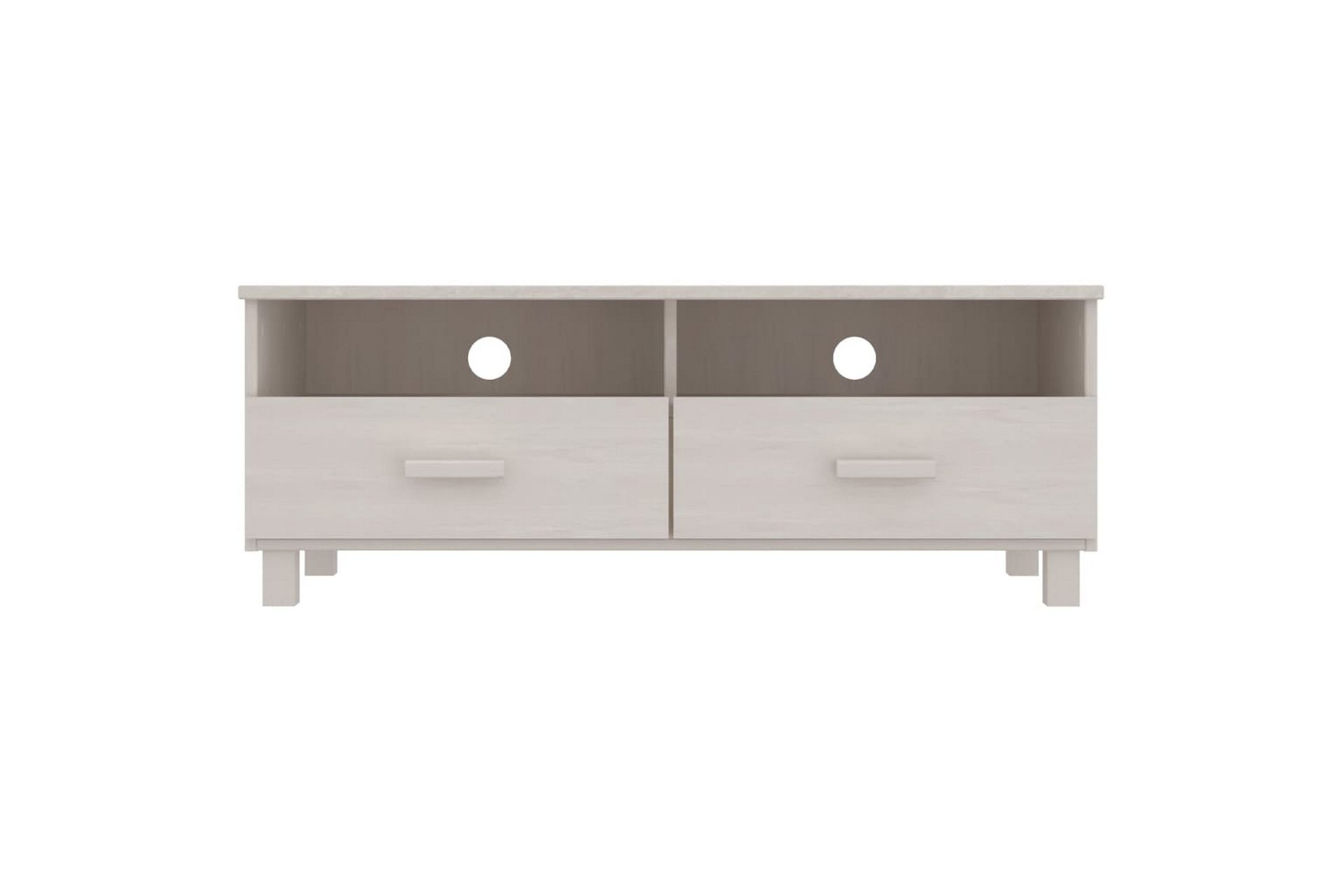 TV-benk hvit 106x40x40 cm heltre furu - Hvit - Møbler - Mediamøbel & tv møbel - TV-benk & mediabenk