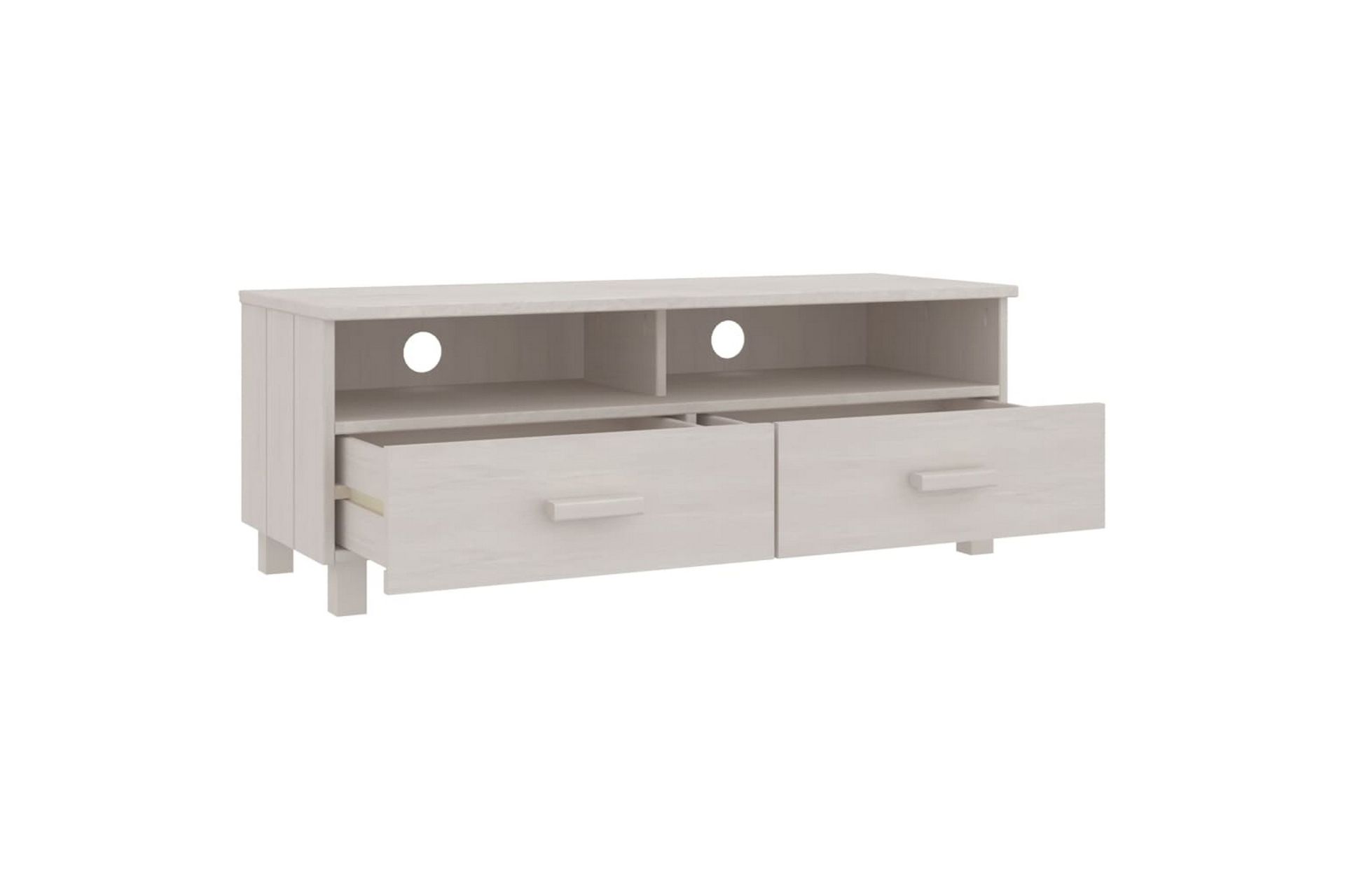 TV-benk hvit 106x40x40 cm heltre furu - Hvit - Møbler - Mediamøbel & tv møbel - TV-benk & mediabenk