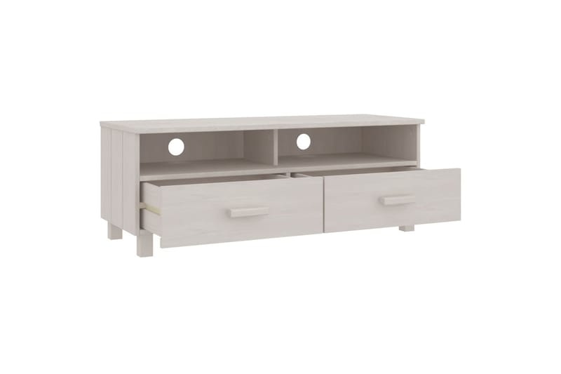 TV-benk hvit 106x40x40 cm heltre furu - Hvit - Møbler - Mediamøbel & tv møbel - TV-benk & mediabenk