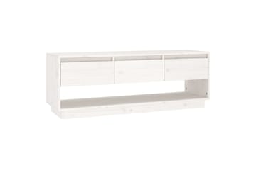 TV-benk hvit 110,5x34x40 cm heltre furu - Hvit - Møbler - Mediamøbel & tv møbel - TV-benk & mediabenk