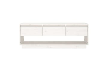 TV-benk hvit 110,5x34x40 cm heltre furu - Hvit - Møbler - Mediamøbel & tv møbel - TV-benk & mediabenk