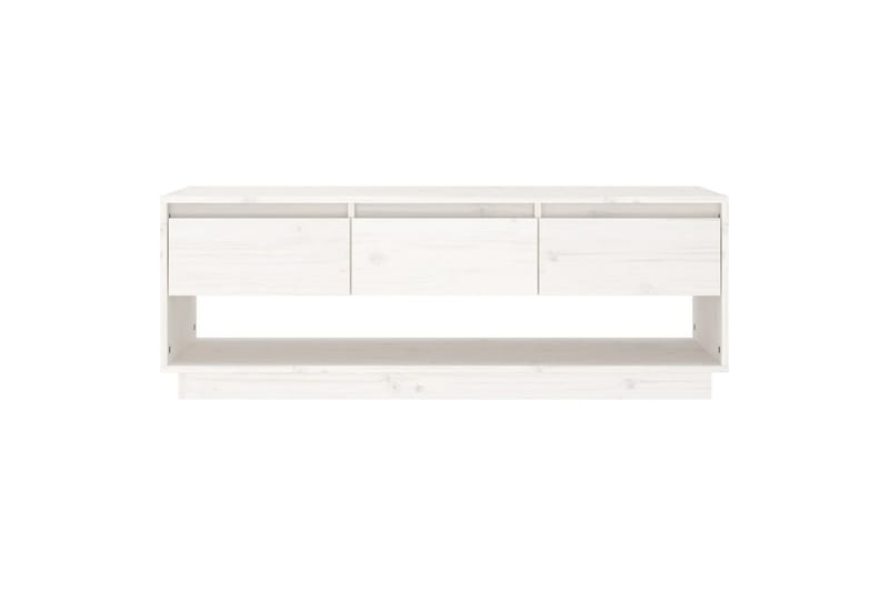 TV-benk hvit 110,5x34x40 cm heltre furu - Hvit - Møbler - Mediamøbel & tv møbel - TV-benk & mediabenk