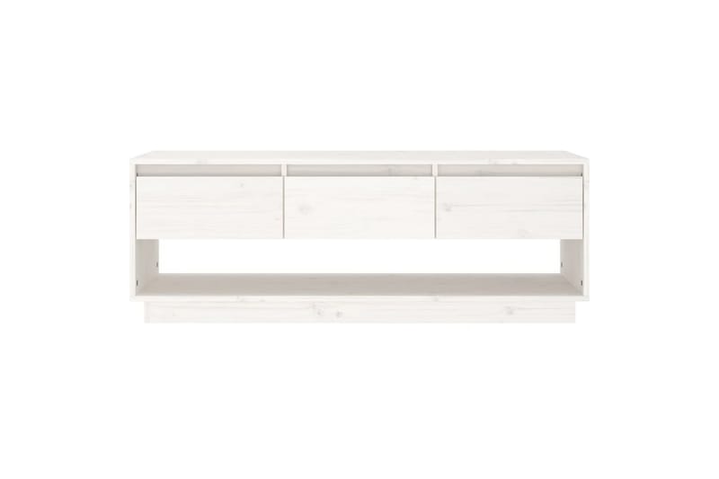 TV-benk hvit 110,5x34x40 cm heltre furu - Hvit - TV-benk & mediabenk