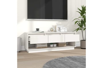 TV-benk hvit 110,5x34x40 cm heltre furu - Hvit - Møbler - Mediamøbel & tv møbel - TV-benk & mediabenk