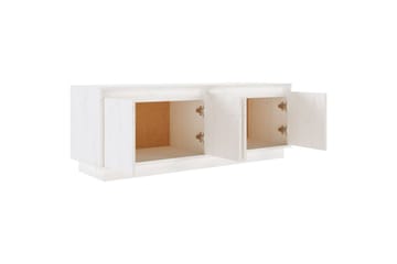 TV-benk hvit 110x34x40 cm heltre furu - Hvit - Møbler - Mediamøbel & tv møbel - TV-benk & mediabenk