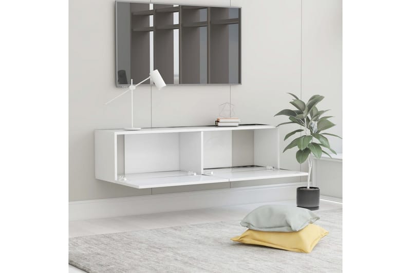 TV-benk hvit 120x30x30 cm sponplate - Møbler - Mediamøbel & tv møbel - TV-benk & mediabenk