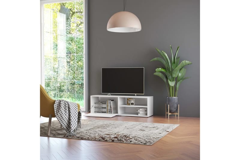 TV-benk hvit 120x34x37 cm sponplate - Hvit - Møbler - Mediamøbel & tv møbel - TV-benk & mediabenk