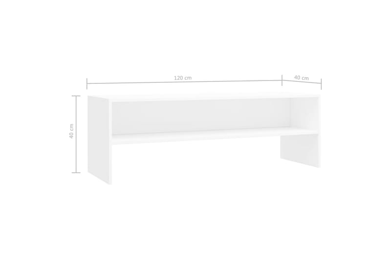 TV-benk hvit 120x40x40 cm sponplate - Hvit - Møbler - Mediamøbel & tv møbel - TV-benk & mediabenk