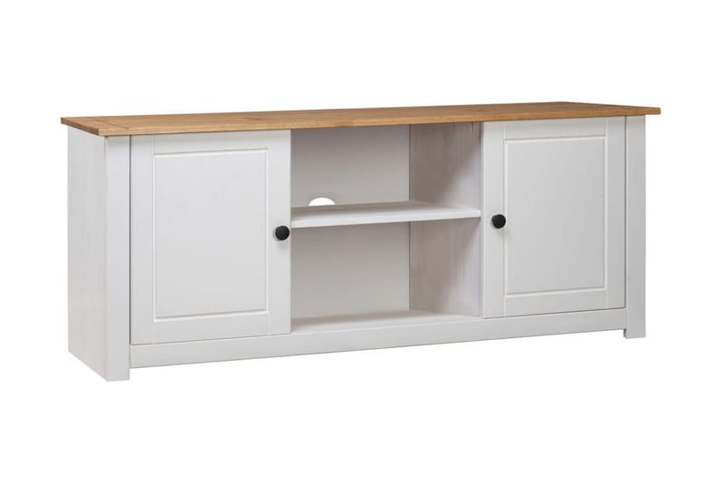 TV-benk hvit 120x40x50 cm heltre furu Panama Range - Hvit - Møbler - Mediamøbel & tv møbel - TV-benk & mediabenk