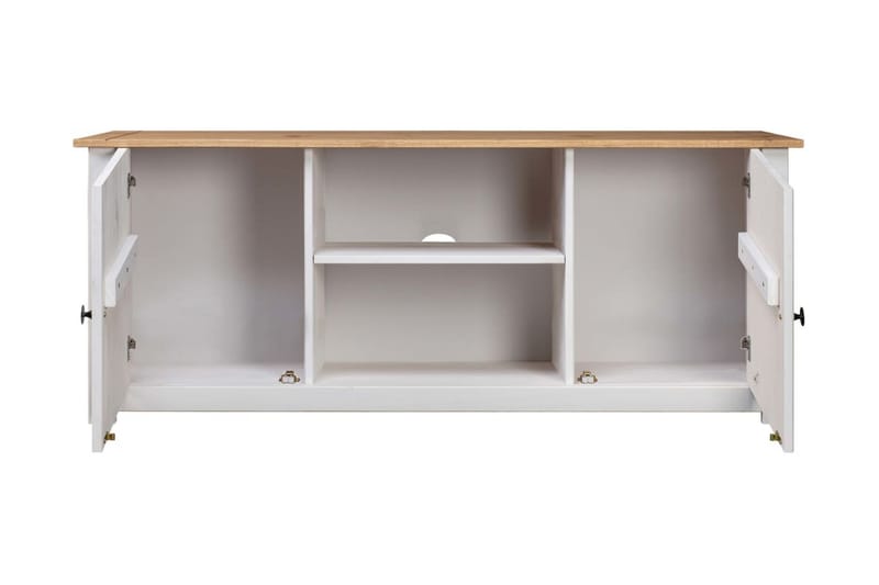 TV-benk hvit 120x40x50 cm heltre furu Panama Range - Hvit - Møbler - Mediamøbel & tv møbel - TV-benk & mediabenk