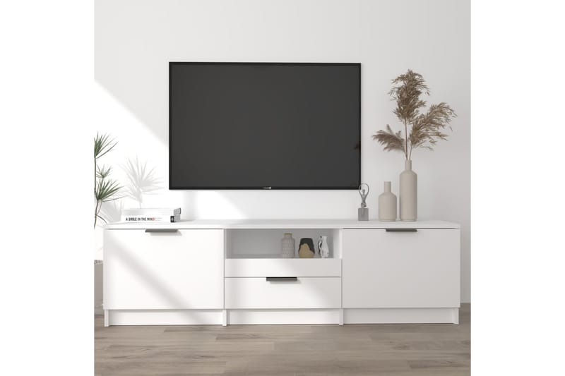 TV-benk hvit 140x35x40 cm konstruert tre - Hvit - Møbler - Mediamøbel & tv møbel - TV-benk & mediabenk