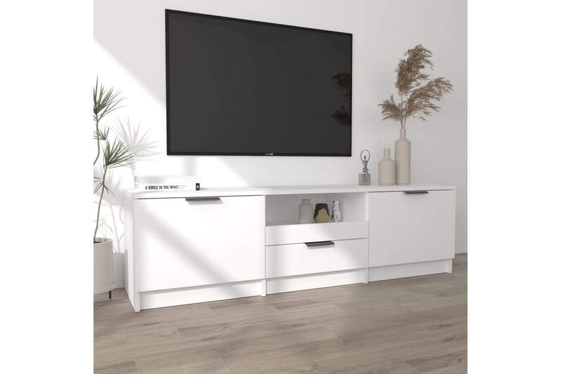 TV-benk hvit 140x35x40 cm konstruert tre - Hvit - Møbler - Mediamøbel & tv møbel - TV-benk & mediabenk